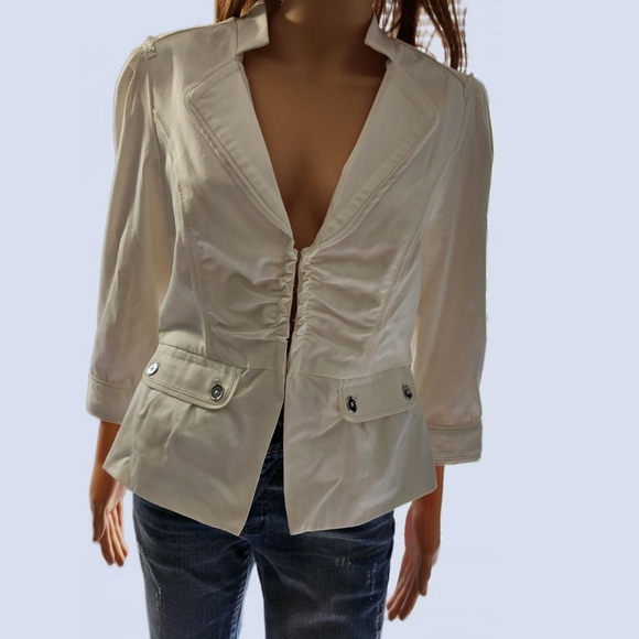 White House Black Market Tops - Elegant Cream Women's Jacket